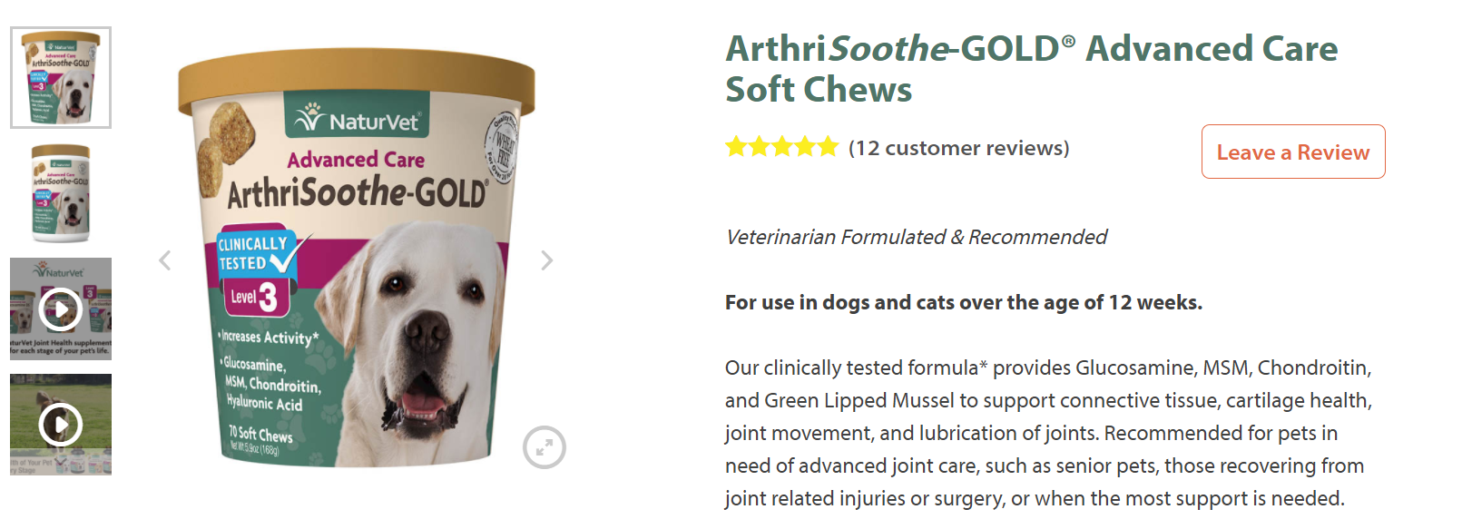 Arthrisoothe Gold Naturvet supplement