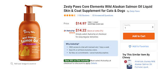 Zesty Paws Core Elements Wild Alaskan Salmon Oil 