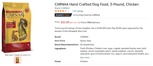 Carna4 Dog Food Chicken 