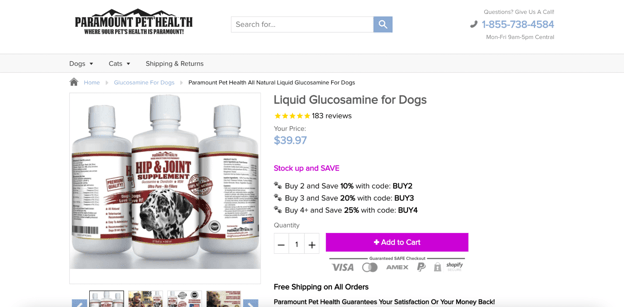 Paramount Pet HealthLiquid Glucosamine